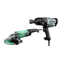 HiKOKI 2400W 230mm Angle Grinder and 800W 19mm Impact Wrench WR22SE(H1Z) + G23UDY2(H1Z)