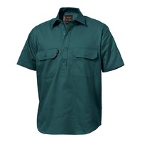 KingGee Mens Closed Front Drill Shirt Short Sleeve