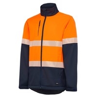 KingGee Mens Hi Vis Softshell Jacket  Colour Orange/Navy Size XS