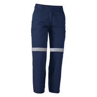 KingGee Womens Drill Reflective Pants Colour Navy Size 8