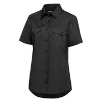 KingGee Womens Workcool 2 Shirt Short Sleeve  Colour Charcoal Size 8