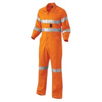 KingGee Mens Lightweight Reflective Drill Overall Colour Orange Size 77R