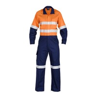 KingGee Mens Workcool2 Reflective Spliced Overall Colour Orange/Navy Size 82R