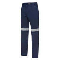 KingGee Mens Reflective Drill Pants Colour Navy Size 77R