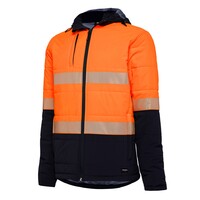 KingGee Reflective Puffer Jacket Colour Orange/Navy Size 2XS