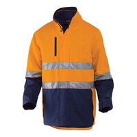 KingGee Reflective 3 in 1 Cotton Jacket Colour Orange/Navy Size 2XS