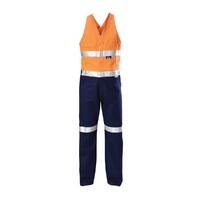 Hard Yakka Foundations Two Tone Cotton Drill Action Back Overall With Tape Colour Orange/Navy Size 72R