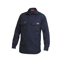 Hard Yakka Shieldtec Fr Closed Front Long Sleeve Shirt Colour Navy Size S