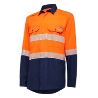 Hard Yakka Shieldtec Lenzing Fr Hi-Visibility Two Tone Long Sleeve Open Front Shirt With Tape