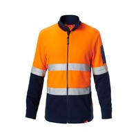 Hard Yakka Hi Vis 2Tone Brushed Fleece Jacket With Tape Colour Orange/Navy Size 2XS