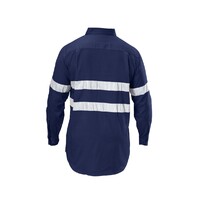 Hard Yakka Foundations Hi-Visibility Cotton Drill Long Sleeve Shirt With Tape