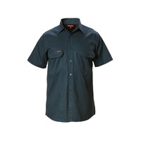 Hard Yakka Foundations Cotton Drill Short Sleeve Shirt Colour Green Size XS