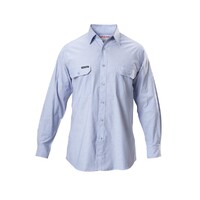Hard Yakka Foundations Cotton Chambray Long Sleeve Shirt Colour Chambray Size S
