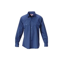 Hard Yakka Foundations Poly Cotton Permanent Press Long Sleeve Shirt Colour Navy Size XS
