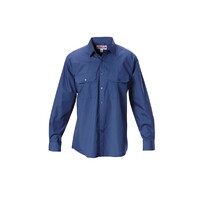 Hard Yakka Foundations Poly Cotton Permanent Press Long Sleeve Shirt Colour Navy Size XS