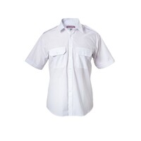 Hard Yakka Foundations Poly Cotton Permanent Press Short Sleeve Shirt With Epaulettes Colour White Size XS