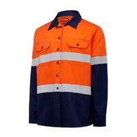 Hard Yakka L/Sl Hi Vis L/Weight 2 Tone Ventilated Shirt W/Tape Colour Orange/Navy Size 8