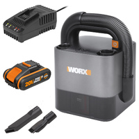 WORX 20V Cordless Cube Vehicle Vacuum Cleaner w/POWERSHARE 2Ah Battery & Charger - WX030