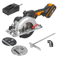 WORX 20V Cordless 120mm Brushless WORXSAW Compact Circular Saw w/POWERSHARE 2Ah Battery & Charger - WX531.B