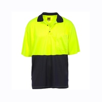 ECO-VIZ Hi-Viz Micromesh Polo Long Sleeve Yellow/Navy XS