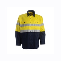 RETRODRIL Hi-Viz Reflective Short Sleeve Shirt Yellow/Navy Small
