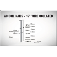 Airco 45mm Mgal Ring Shank Coil Nails 9000 Box YA45258R