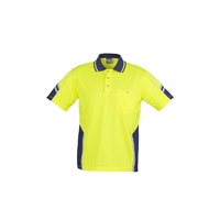 Syzmik Mens Hi Vis Squad S/S Polo Yellow/Navy XS