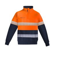 Syzmik Mens Orange Flame HRC 2 Hoop Taped 1/4 Zip Brushed Fleece