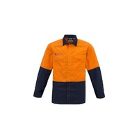 Syzmik Mens Hi Vis Spliced Shirt Orange/Navy XXS