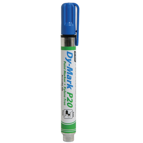 Dy-Mark 2mm/4mm Blue Paint Marker P20 Medium Bullet Tip (12 Pack) 12072003