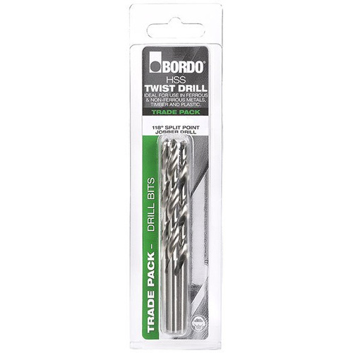 Bordo 1/4" Bright HSS Jobber Drill -5pk 2006-1/4TP