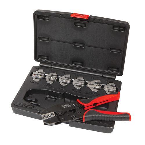 Toledo Crimping Plier Kit Ratcheting Multi-Head 302018