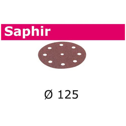 Festool 25Pk Saphir Abrasive Disc 125mm 9 Hole P80 STF D125 90 P 80 SA 25