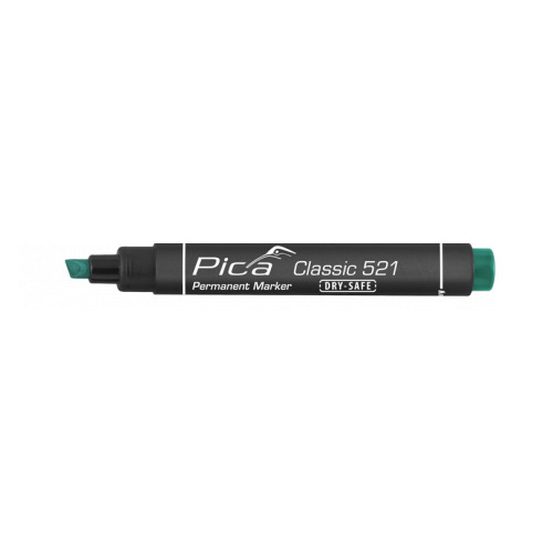 Pica Classic 521 Green Permanent Marker - Chisel Tip 521/36