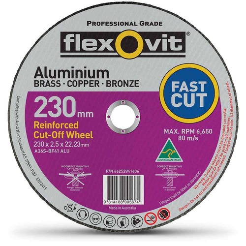 Flexovit 230 x 2.5mm Aluminium Cut Off Disc 66252841606