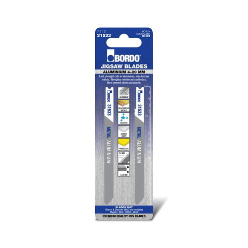 Bordo 100mm x 3T Aluminium Universal Jigsaw Blade - 2pk 7110-31533