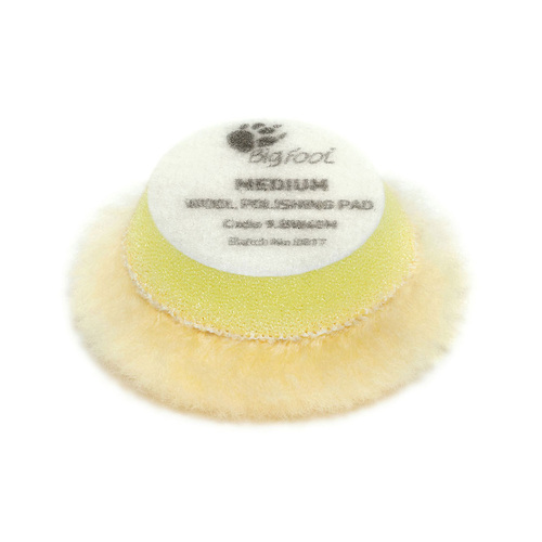 Rupes 30/45mm Big Foot Yellow Medium Wool Polishing Pad (4pk) 9.BW40M
