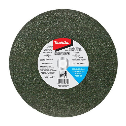 Makita 355 x 3 x 25.4mm Elite Metal Long Life Cut Off Wheel A30Q-BF (5pk) B-27084-5