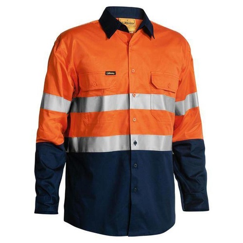 Taped Hi Vis Cool Lightweight Shirt Orange/Navy Size XS