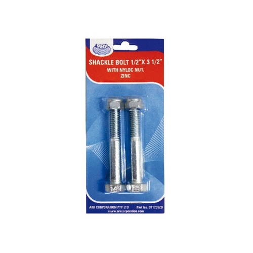 Bolt 1/2 Inch x 3 1/2 Inch Length x 1 1/2 Inch Thread Zn Pl with Nyloc Nut Blister