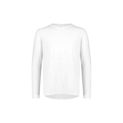 Biz Care Performance Mens Cotton L/S Tee White Size XS