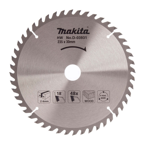 Makita 235mm x 30/25mm x 48t Standard TCT Saw Blade D-03931