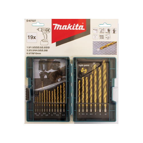 Makita HSS-TiN 19 Piece Drill Bit - Economy Set D-67527