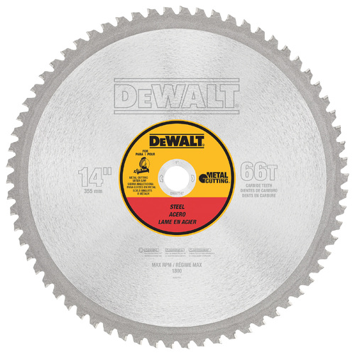DeWalt 355mm x 25.4 x 60T Cold Cut Heavy Gauge Ferrous Metal Cutting Blade DWA7747