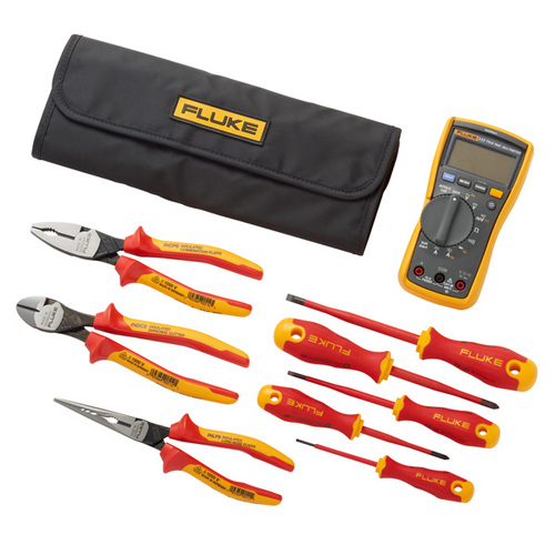 Fluke 117 Electrician's Multimeter + Insulated Hand Tools Starter Kit FLUIB117K