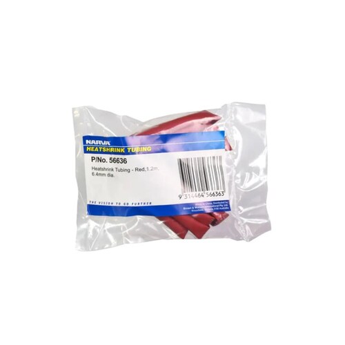 Narva 56636 6.4mm x 1.2m Red Heatshrink
