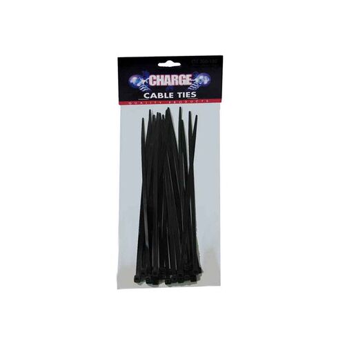 Charge Cable Ties 100mm 100Pc Black