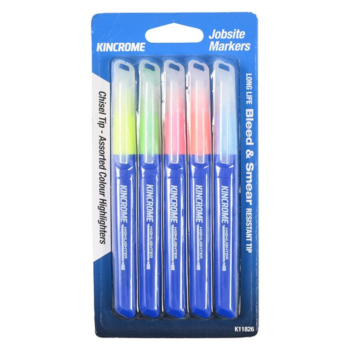 Kincrome Mixed Colours Highlighter - 5 Pack K11826
