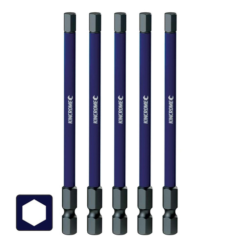 Kincrome Impact Bit Hex 5mm 100mm 5 Pack K21355