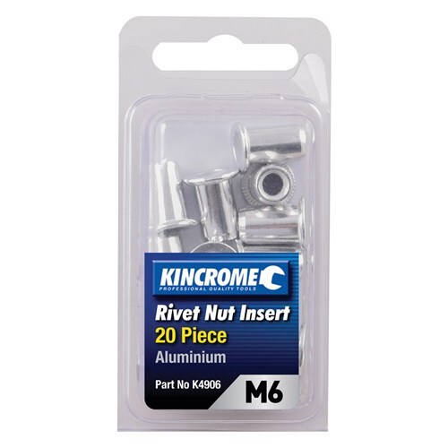Kincrome Rivet Nut Insert Aluminium M6 20 Piece K4906